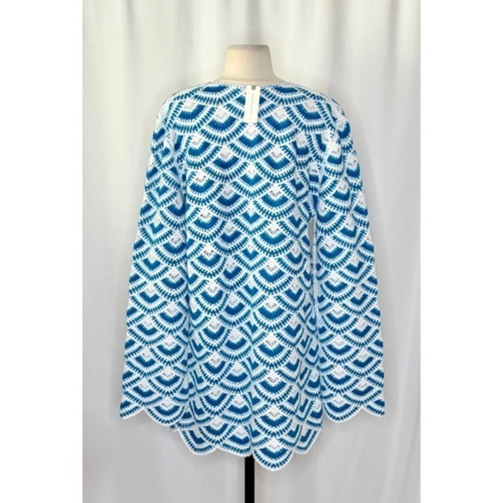 NWT!! Anthropologie CELANDINE Crochet Long Sleeve Mini Kaftan Cover-Up Mini M/L - Picture 10 of 16